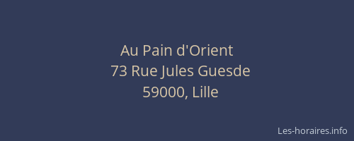 Au Pain d'Orient