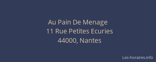 Au Pain De Menage