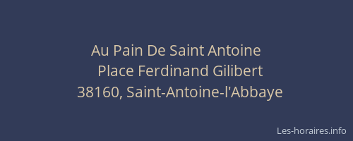 Au Pain De Saint Antoine