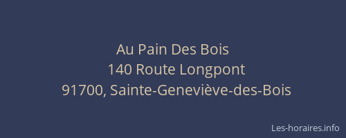 Au Pain Des Bois