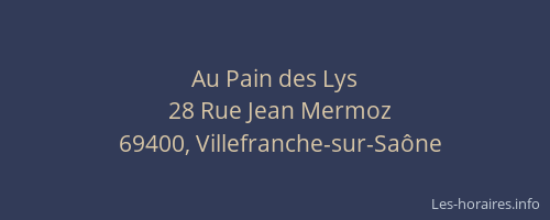 Au Pain des Lys