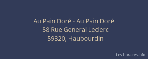Au Pain Doré - Au Pain Doré