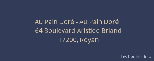 Au Pain Dor&eacute; - Au Pain Dor&eacute;