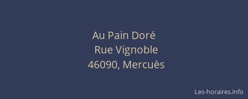 Au Pain Dor&eacute;
