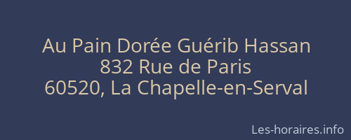 Au Pain Dorée Guérib Hassan