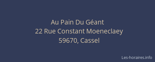 Au Pain Du Géant