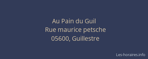 Au Pain du Guil