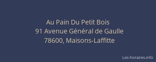 Au Pain Du Petit Bois