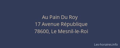Au Pain Du Roy