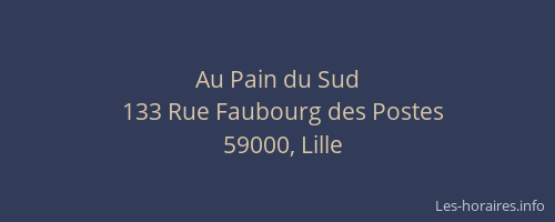 Au Pain du Sud