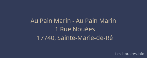 Au Pain Marin - Au Pain Marin