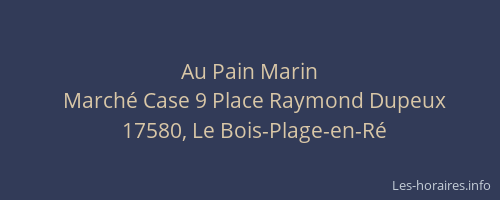 Au Pain Marin