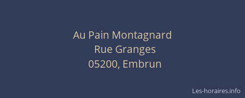 Au Pain Montagnard