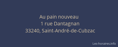 Au pain nouveau