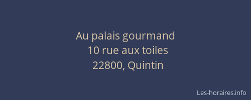 Au palais gourmand