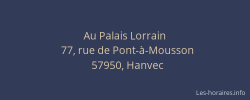 Au Palais Lorrain