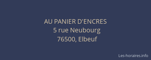 AU PANIER D'ENCRES