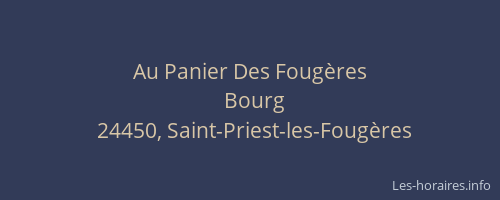 Au Panier Des Foug&egrave;res