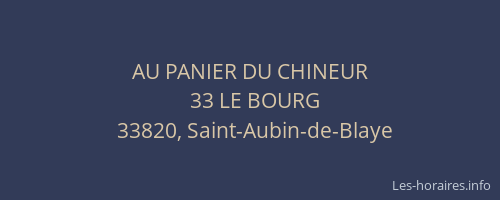 AU PANIER DU CHINEUR