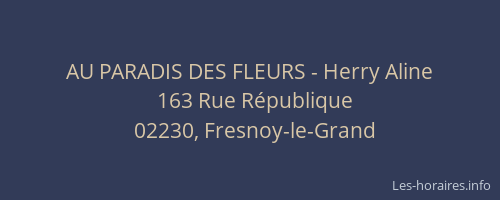 AU PARADIS DES FLEURS - Herry Aline