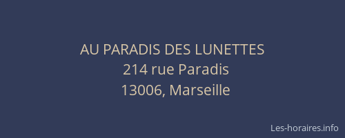 AU PARADIS DES LUNETTES