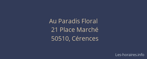 Au Paradis Floral
