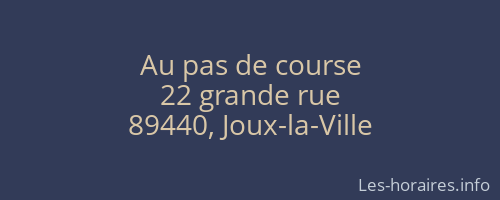 Au pas de course