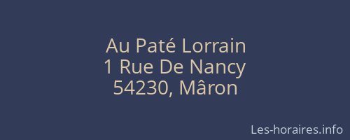 Au Paté Lorrain