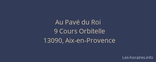 Au Pavé du Roi