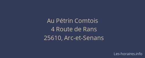 Au P&eacute;trin Comtois