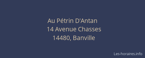 Au P&eacute;trin D'Antan