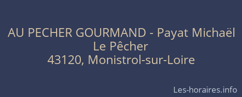 AU PECHER GOURMAND - Payat Michaël