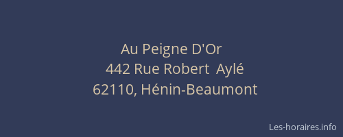 Au Peigne D'Or