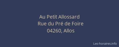 Au Petit Allossard