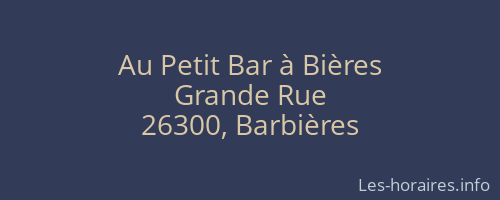 Au Petit Bar à Bières