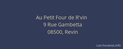 Au Petit Four de R'vin