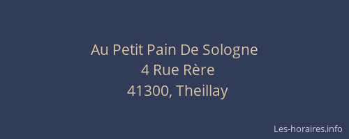 Au Petit Pain De Sologne