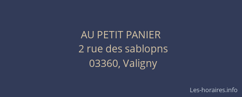 AU PETIT PANIER