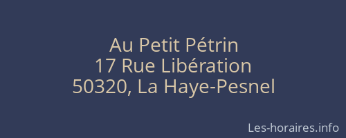 Au Petit Pétrin
