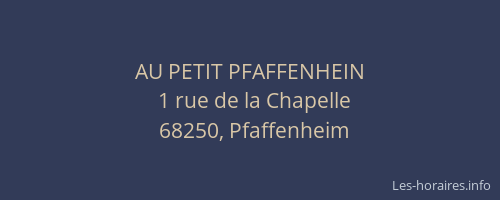 AU PETIT PFAFFENHEIN