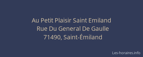 Au Petit Plaisir Saint Emiland