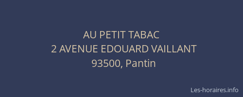 AU PETIT TABAC