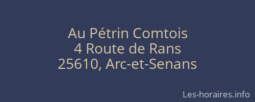 Au Pétrin Comtois