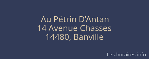 Au Pétrin D'Antan