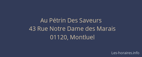 Au Pétrin Des Saveurs