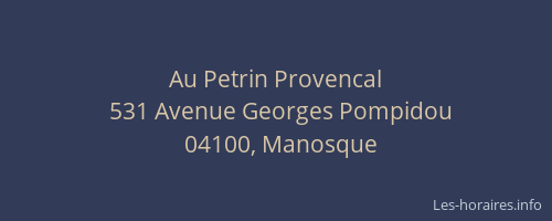 Au Petrin Provencal