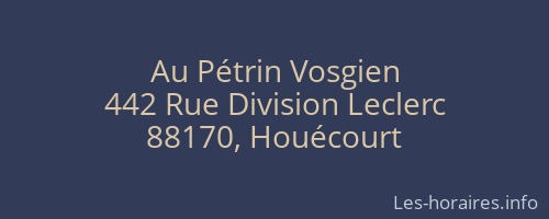 Au Pétrin Vosgien