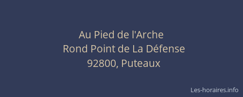 Au Pied de l'Arche