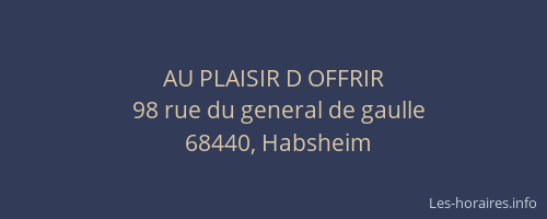 AU PLAISIR D OFFRIR