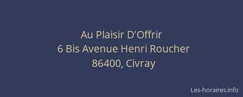 Au Plaisir D'Offrir